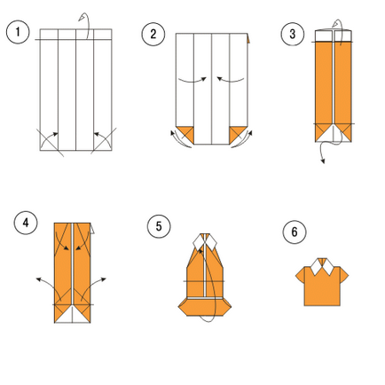 Схеми одягу в техніці орігамі, сорочки та сукні орігамі