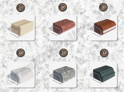 Типи фаски гранітних виробів використовуємо різні, вибирайте вподобаний вид фаски