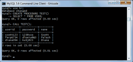 Proceduri memorate mysql, mysql