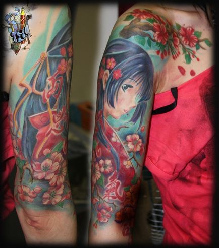 Japán kanji tetoválás