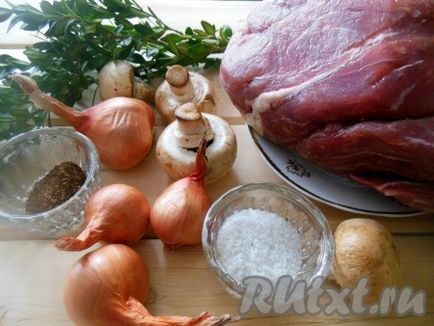 Grillezett sertés gombával - recept fotókkal