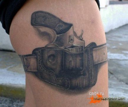 Valoarea unui pistol tatuaj (14 tatuaje foto)