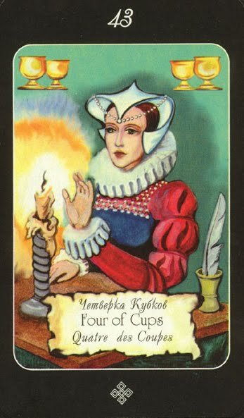 4 Cupe Tarot - în diferite moduri