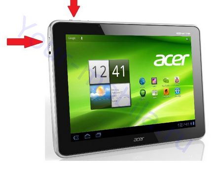 Acer iconia tab a501 hard reset, скидання налаштувань