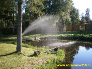 Аерація води в ставку, розведення коропів