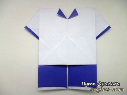 Papír póló és rövidnadrág - oly módon, origami