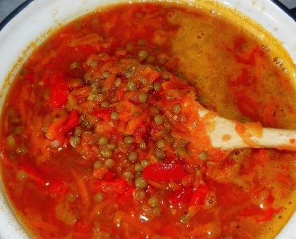 Lencse Paradicsom leves - egy lépésről lépésre recept fényképek (főzés) Lencse paradicsomleves - lépésről lépésre recept fotók