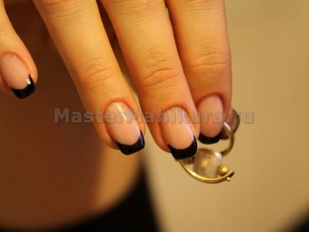 Чорний французький манікюр (френч) який буває, для яких форм нігтів підходить