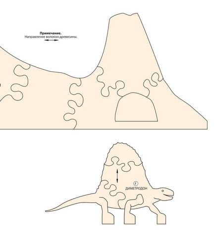 Jucărie din lemn - dinozauri proprii mâini