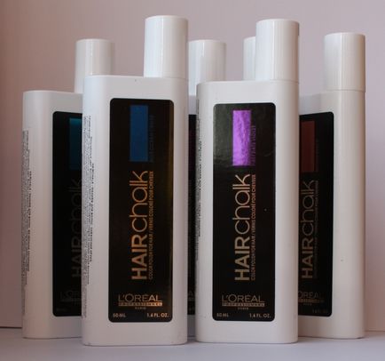 Hairchalk smink vagy a haj l - Oréal Professionnel - áttekintés és lépésről lépésre kép színezés,