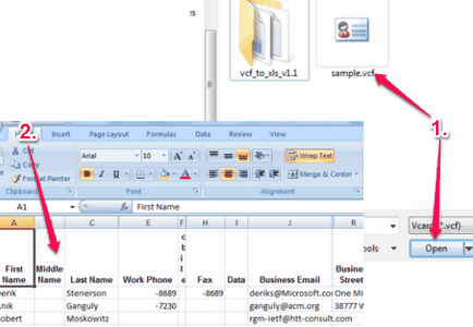 Hogyan lehet átalakítani vcf fájl MS Excel