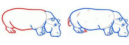 Cum să desenezi un hipopotam în creion, în etape, pentru copii