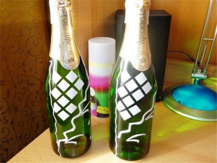 Як прикрасити шампанське своїми руками атласними стрічками, полімерною глиною