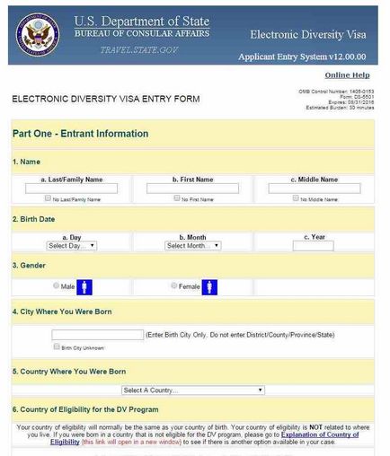 Cum se completează un formular pe cartea verde a Statelor Unite - site-ul de călătorie sentavia