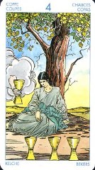 Négy csésze tarot kártya, jelentését és értelmezését a jóslás, jövendőmondás ingyenes online