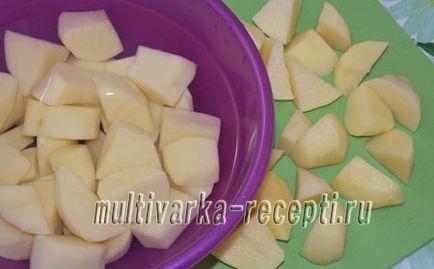 Cartofi cu cracklings în multivark, o rețetă cu o fotografie