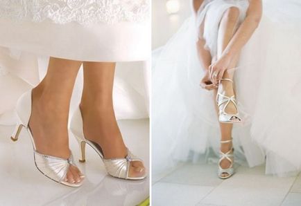 Pantofi de nunta frumoase pentru mireasa - ponei, sandale, pantofi, cizme, stud, pene,
