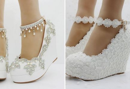 Красива весільна взуття для нареченої - Балека, босоніжки, туфлі, чоботи, на шпильці, танкетці,