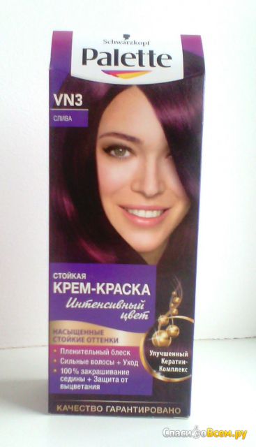 Feedback despre colorarea permanentă a părului cremei schwarzkopf - culoarea intensă - paleta vn3 plum