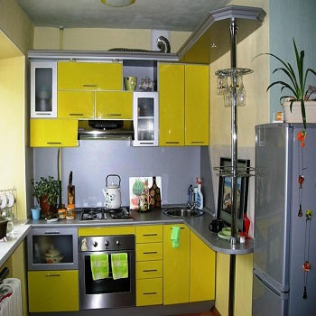 Планування кухні 6 квадратних метрів з холодильником в хрущовці і інших маленьких квартирах