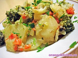 Пісний рецепт-картопля з брокколі і гірчицею - вегетаріанські рецепти помаранчевої кухні