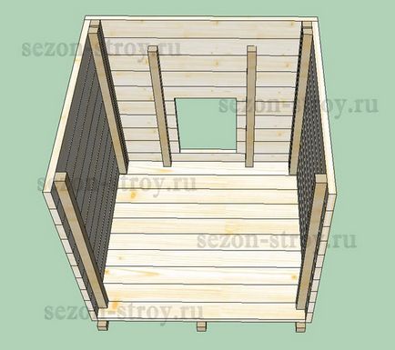 Cabină pliabilă într-o cușcă în aer liber cu mâinile proprii