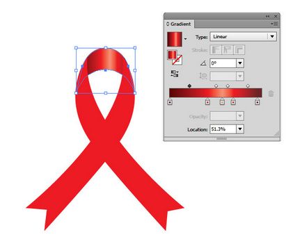 Rajzolj egy piros szalag Adobe Illustrator