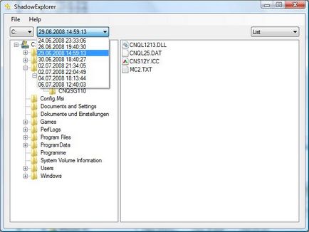 Shadowexplorer - utilitar pentru lucrul cu copiile umbră, ferestre pentru administratorii de sistem