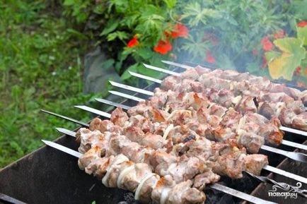 Juicy carne de porc shish kebab - pas-cu-pas reteta cu fotografie pe