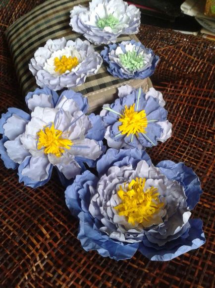 Készítsen virágok gyermekei összegyűrt papír - Fair Masters - kézzel készített, kézzel készített