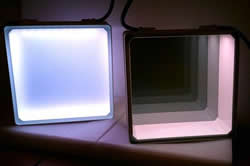 Üvegtégla LED-ekkel, valamint ezek alkalmazása a korszerű belső tér