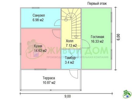 Construirea unei case dintr-un bar cu o casă de locuit a companiei