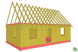 Construirea unei case dintr-un bar cu o casă de locuit a companiei