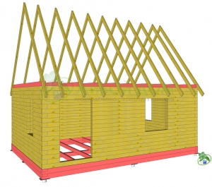 Construirea unei case dintr-un bar cu o casă de locuit a companiei