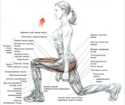 Technika lunges súlyzókkal - hatékony módja annak, hogy gyakorolja az izmok