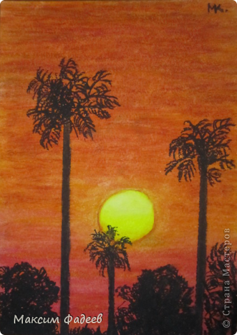 Урок малювання олійною пастеллю - африканський пейзаж, країна майстрів