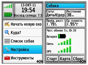 Пристрій стеження за собаками garmin astro 320 dc50 - місцезнаходження і стан собаки, трек