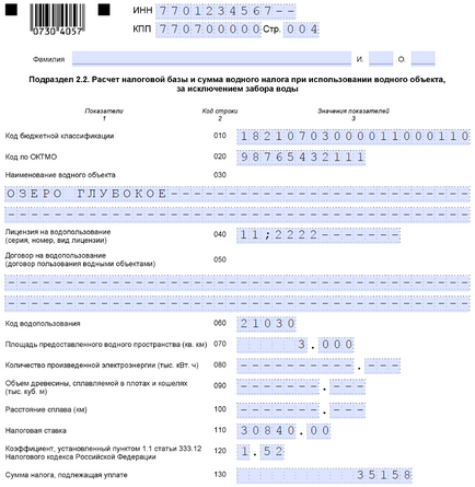 Taxa pe apă - contribuabilii, rata, perioada de plată, baza fiscală, perioada fiscală pentru Federația Rusă,