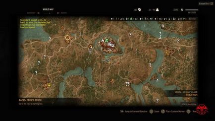 Witcher 3 vânătoare sălbatică pe hartă arată toate semnele de exclamație ale questurilor, atât principale cât și