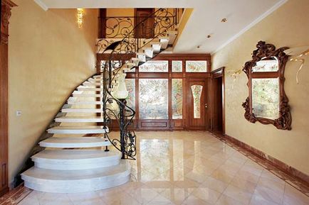 Дизайн прихожей зі сходами в приватному будинку фото
