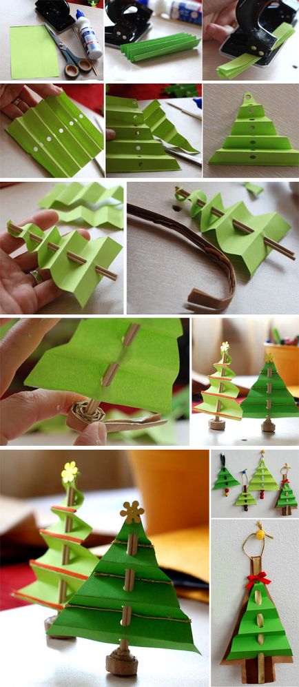 Karácsonyfa papírból kezével fotó, áramkör, mesterkurzus