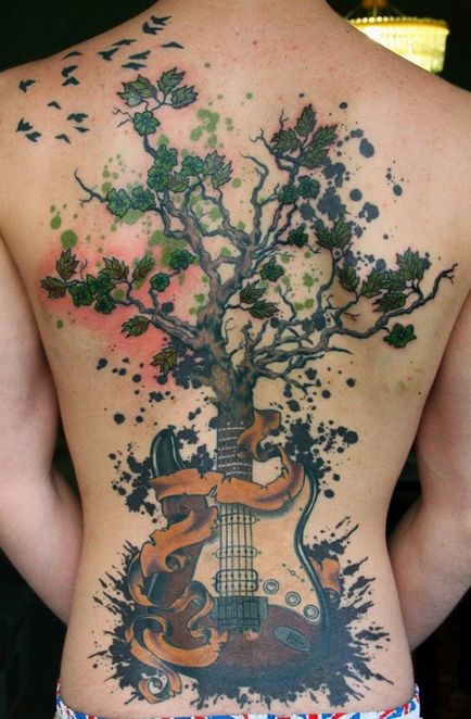 Fotografia și semnificația unei chitări de tatuaj