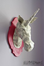 Șeful unicornului, m (papier mache), mater