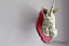 Șeful unicornului, m (papier mache), mater