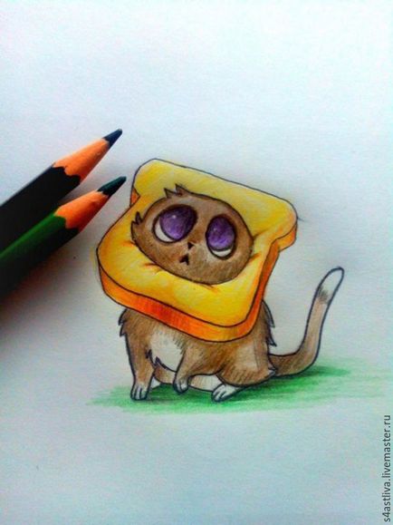 Як намалювати кольоровими олівцями пустотливого кошеня - ярмарок майстрів - ручна робота, handmade
