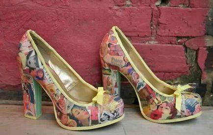 Hogyan decoupage a cipők és egyéb bőr (cipők decoupage Ez a műhely) Hogyan decoupage lábbelikre és más bőr termékek