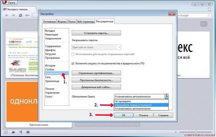 Cum să dezactivați actualizarea automată în Opera