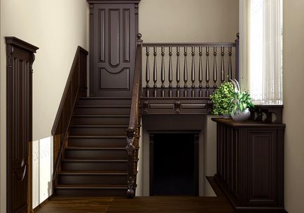 Коридор зі сходами на другий поверх вихід сходової клітки, фото передпокої і дизайн шаф, в будинку