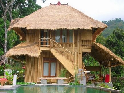 Gyönyörű házak bambusz földi paradicsom (fotók) Dream House