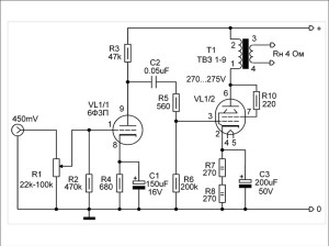 Amplificator de luminã pentru începători pe lampa 6f3p